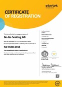 ISO 45001:2018 - Be-Ge Seating