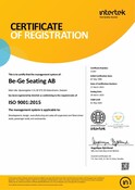 ISO 9001:2015 - Be-Ge Seating