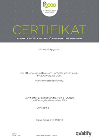 FR2000 Certifikat 2021