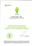 POWERED BY GREEN certificate 